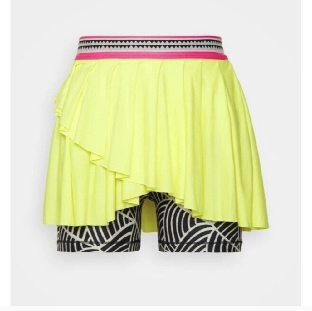 Puma X Lemlem Athleisure Skirt Bright Yellow Tennis Golf Yoga Skirt Skort(M)